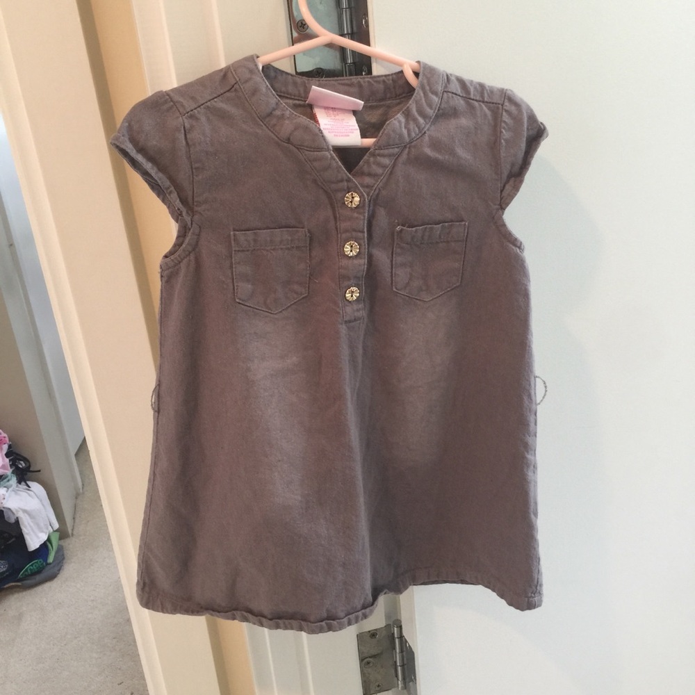 Tommy Bahama Girls 4T grey tunic top with buttons